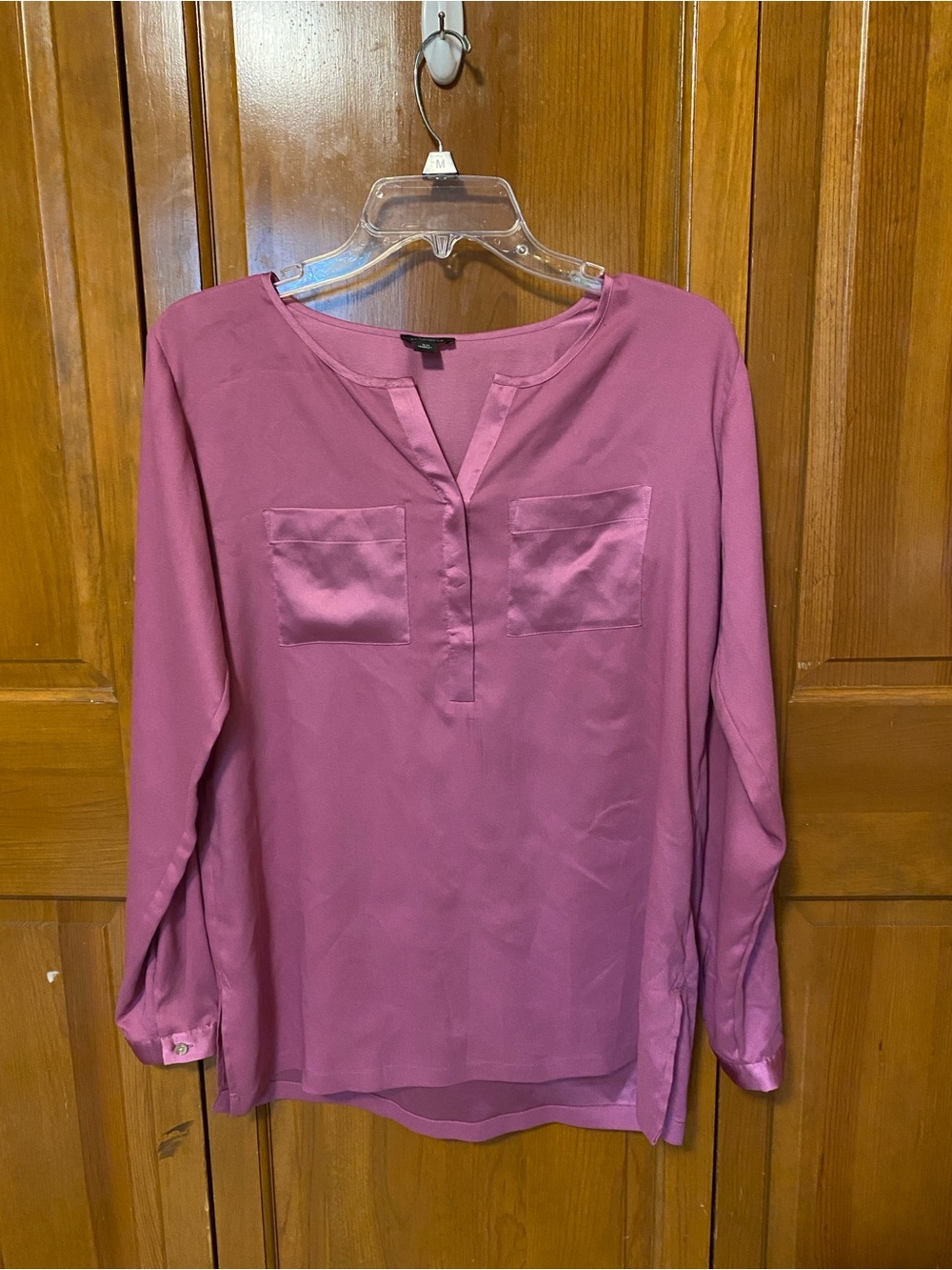 Ann Taylor Long Sleeve Purple Blouse